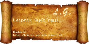Leipnik Gyöngyi névjegykártya